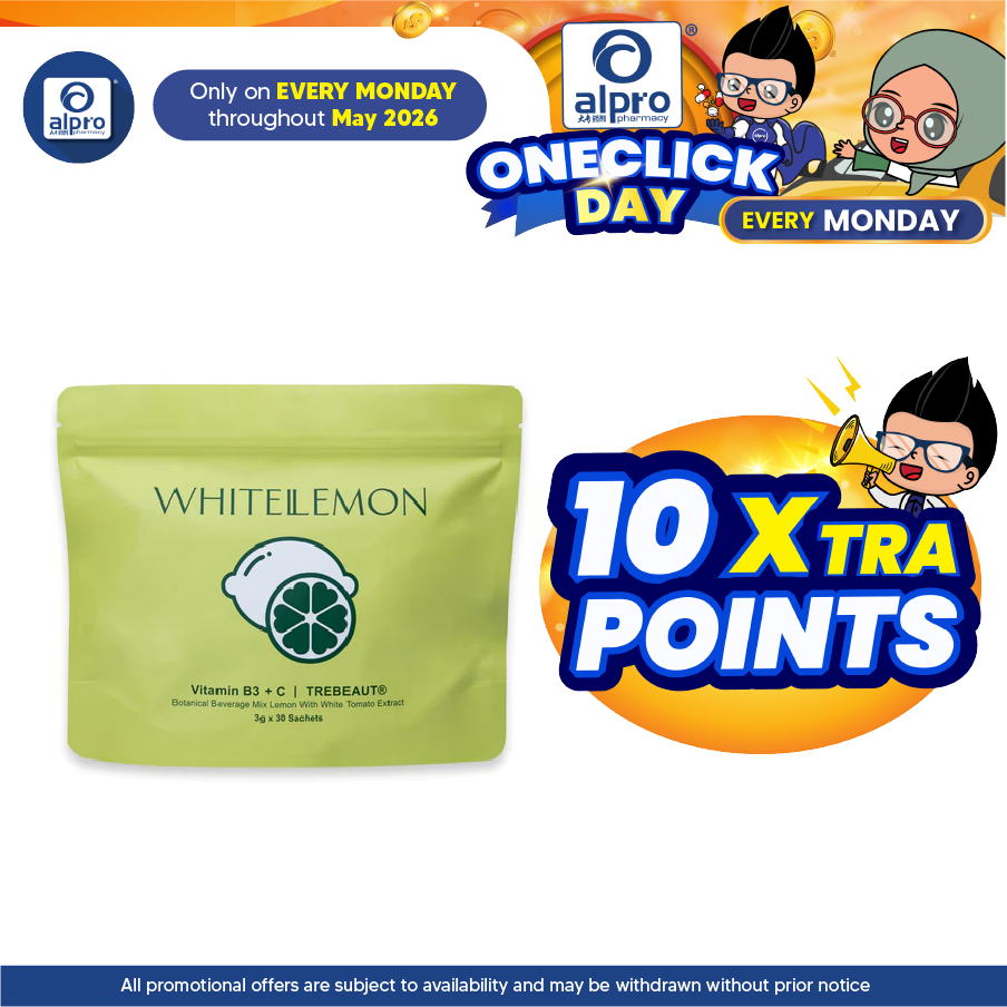 WHITELEMON Vitamin B3 + C and TREBEAUT® 3g ×30s| Botanical Beverage Mix Lemon with White Tomato Extract WHITELEMON