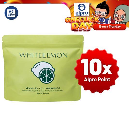 WHITELEMON Vitamin B3 + C and TREBEAUT® 3g ×30s| Botanical Beverage Mix Lemon with White Tomato Extract WHITELEMON