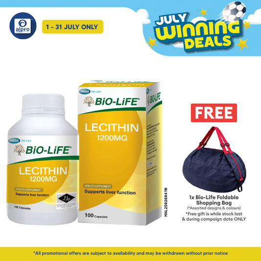 Bio-Life Lecithin 1200mg 100s | Nutritional Supplement for Supporting Liver Function Bio-life