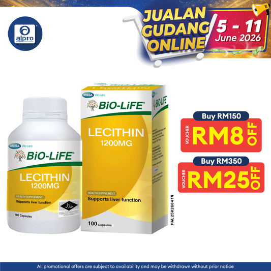 BiO-LiFE Lecithin 1200mg 100s | Nutritional Supplement for Supporting Liver Function Bio-life