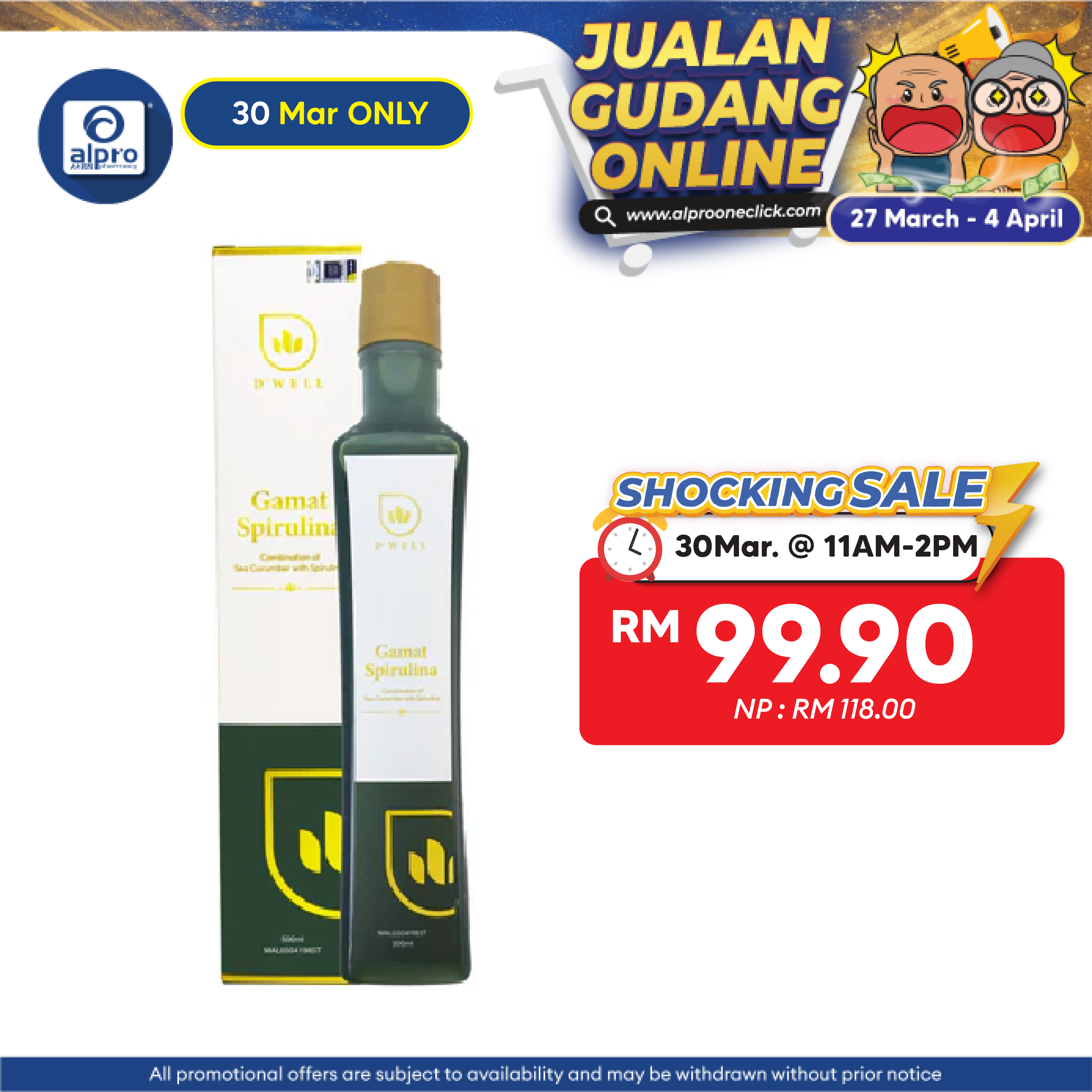 D'Well Gamat Spirulina 500mL | Boosts Overall Heath & Well Being D Well