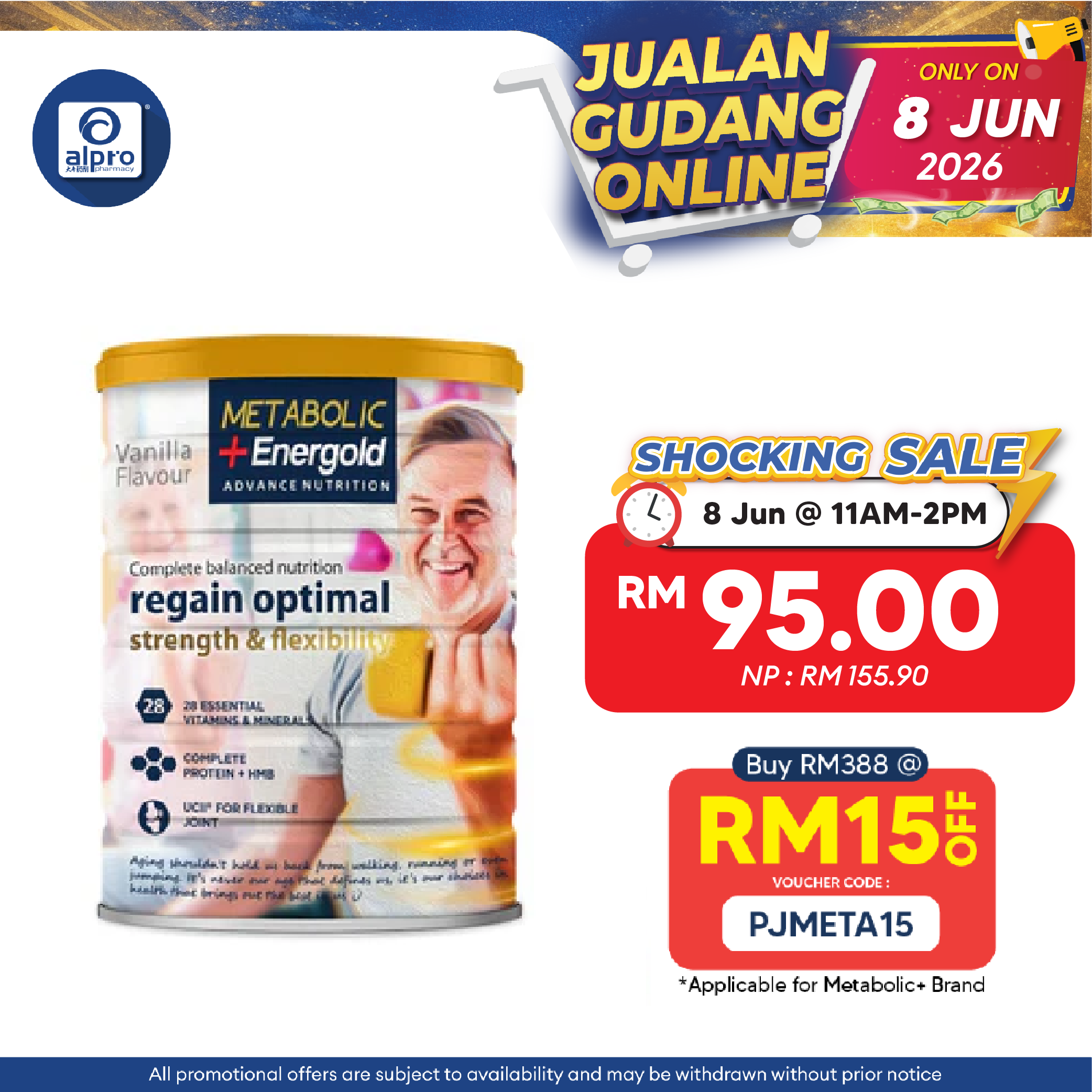 Metabolic+ Energold 850g (New) | Energy, Muscle & Joint Support Shallop