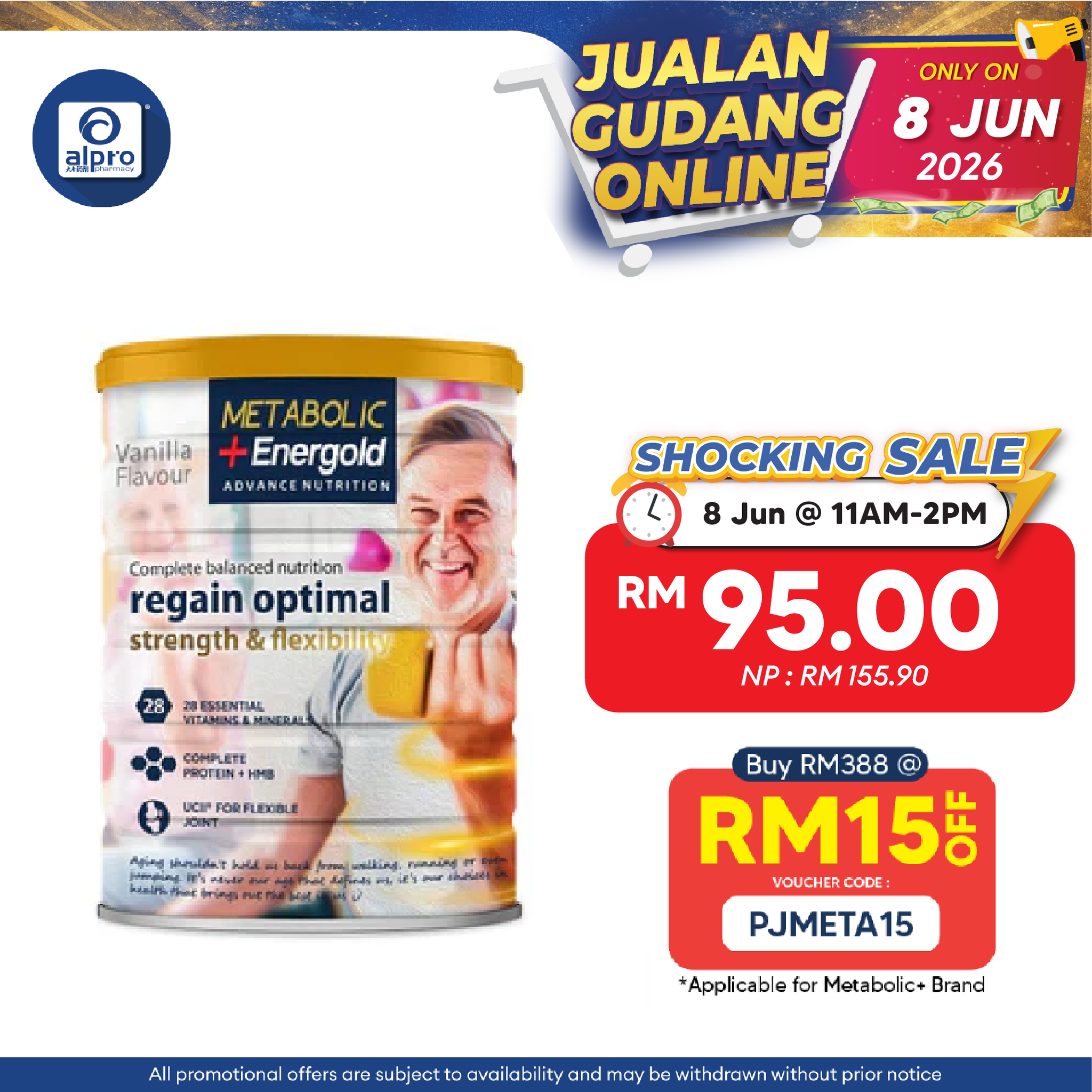 Metabolic+ Energold 850g (New) | Energy, Muscle & Joint Support Shallop