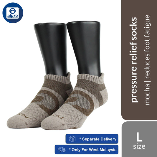 FOOTER T100 – Mocha – Zensox Series 360° Anti-Bacterial Pressure Relief Socks | Effectively Reduces Foot Fatigue FOOTER