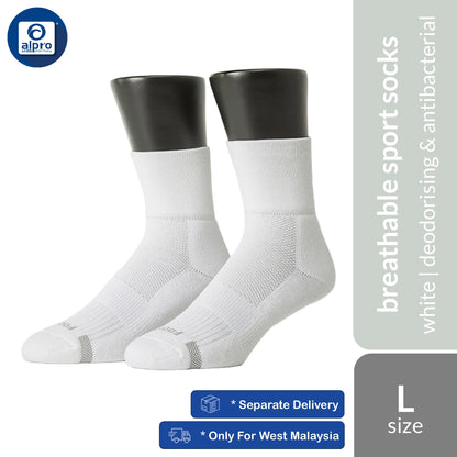 FOOTER T12 (White/ Black/ Blue/ Dark Grey) Wide Mouth Anti-Bacterial Breathable Sport Socks | Shock Absorbing & Comfy FOOTER