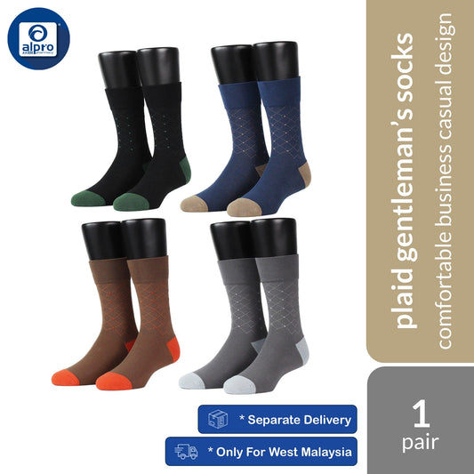 FOOTER Q54 Anti-Bacterial Line Plaid Gentleman's Socks 1 Pair | Comfortable Business Casual Design FOOTER