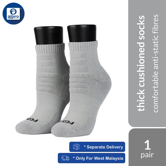 FOOTER T14 Anti-Static & Anti-Bacterial Thick Cushioned Socks 1 Pair | Effectively Dissipate Excess Static Electricity FOOTER