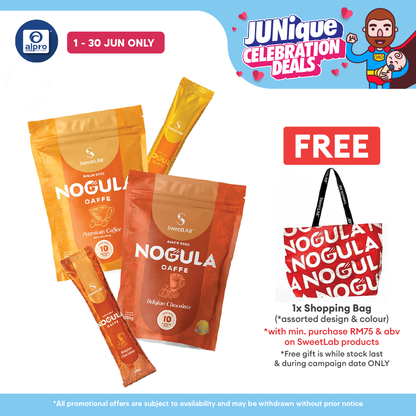 SweetLab NOGULA Caffe Arabica Coffee 10s + Belgian Chocolate 10s | Premium Low Sugar Beverage SweetLAB