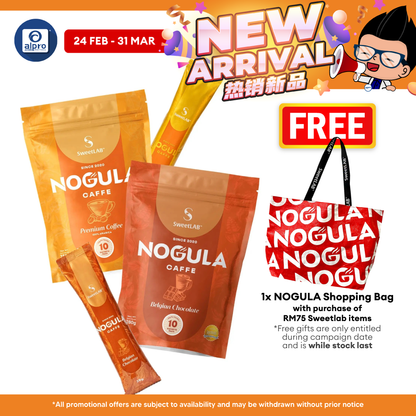 SweetLab NOGULA Caffe Arabica Coffee 10s + Belgian Chocolate 10s | Premium Low Sugar Beverage SweetLAB