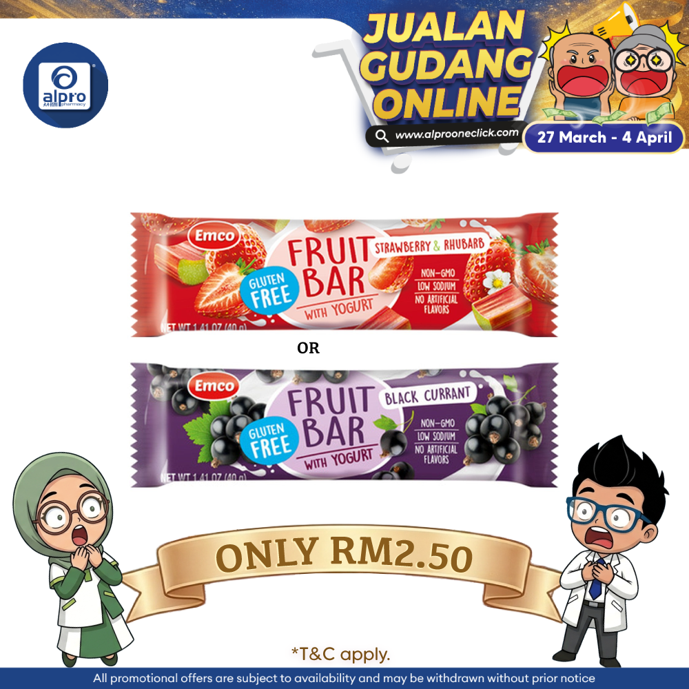 Emco Yogurt Fruit Bar (Strawberry/ Blackcurrant) | Gluten Free & No Artificial Flavours EMCO