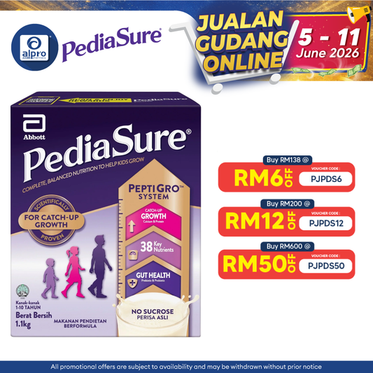 Abbott PediaSure PeptiGro Plain 1.1kg | Complete Nutrition for Growing Children Pediasure