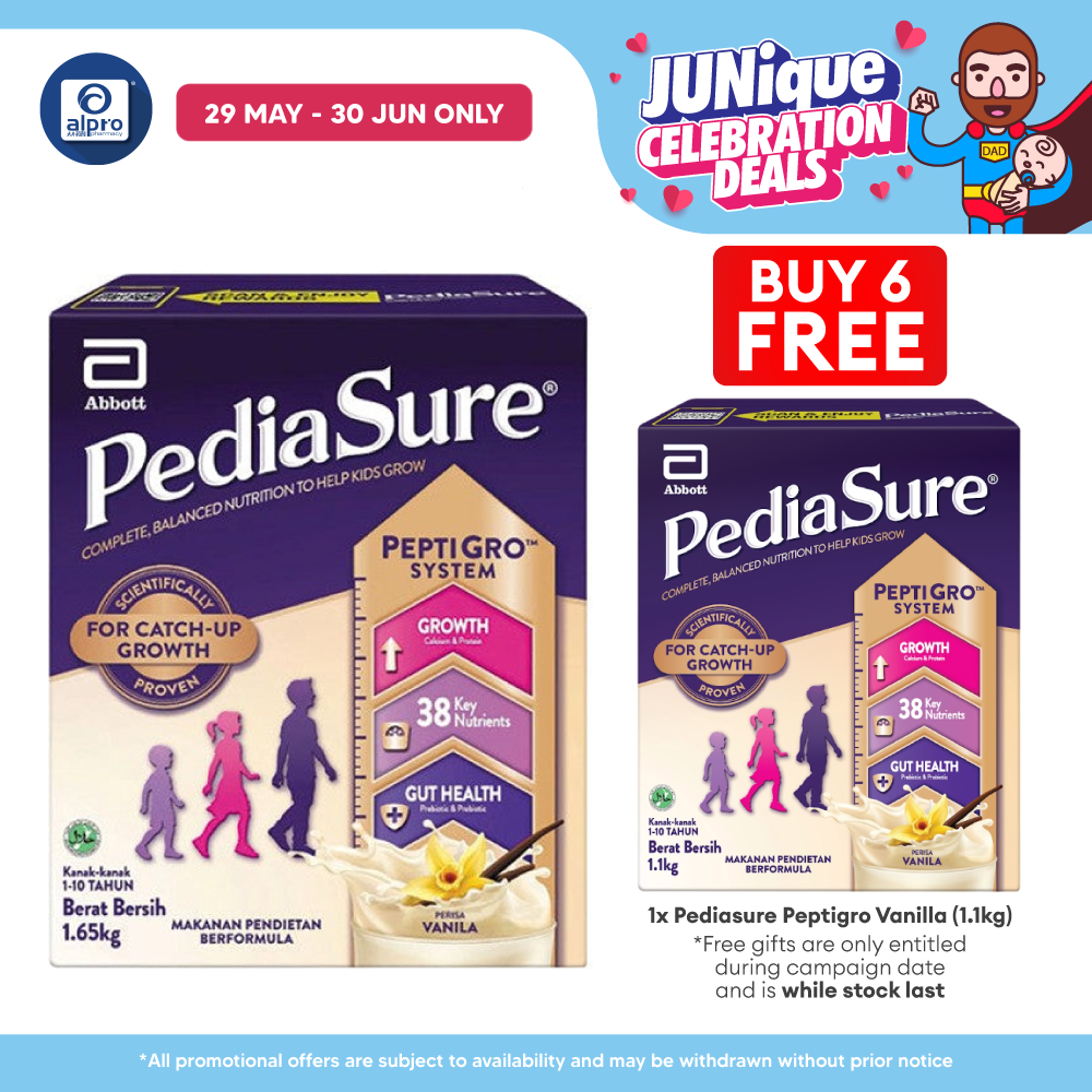 Abbott PediaSure PeptiGro Vanilla 1.65kg | Complete Nutrition for Growing Children Pediasure