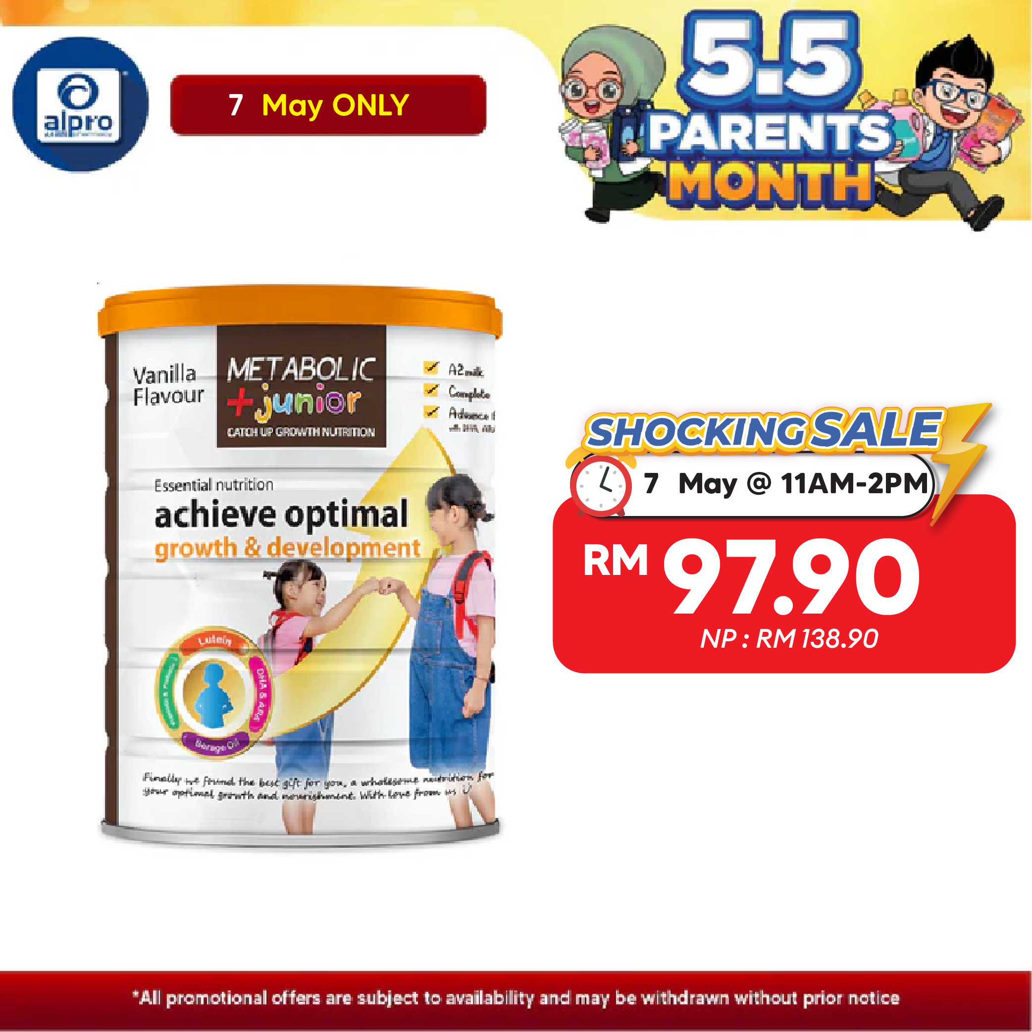 Metabolic+ Junior 700g Children's Growing Up Nutrition | For Children Age 1 Year Old & Above (NEW) Metabolic+