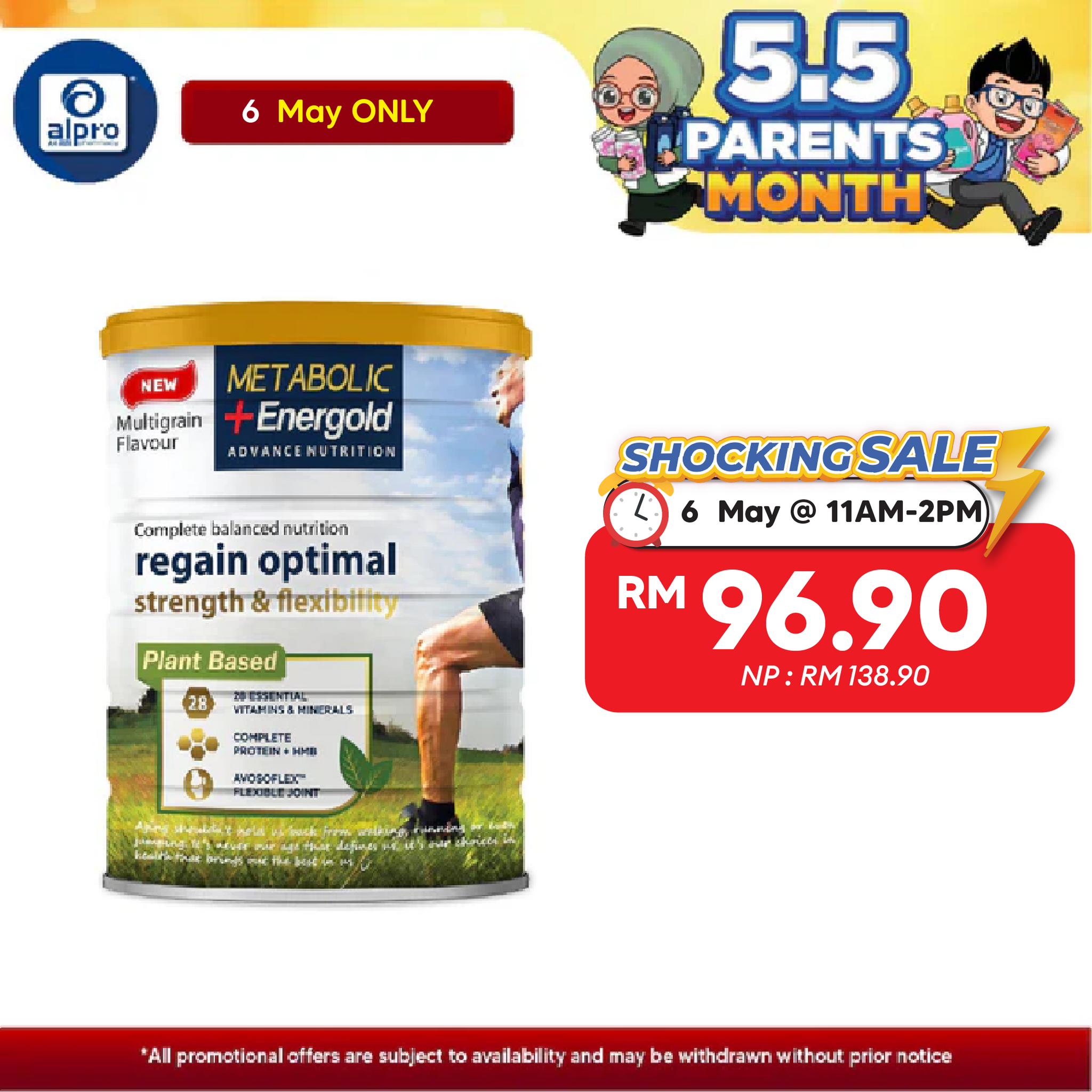Metabolic + Energold Plant Based 850g | For Muscle Strength & Joint Flexibility Metabolic+