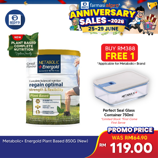 Metabolic+ Energold Plant Based 850g | For Muscle Strength & Joint Flexibility Metabolic
