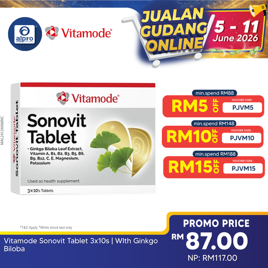Vitamode Sonovit Tablet 3x10s | WIth Ginkgo Biloba Vitamode