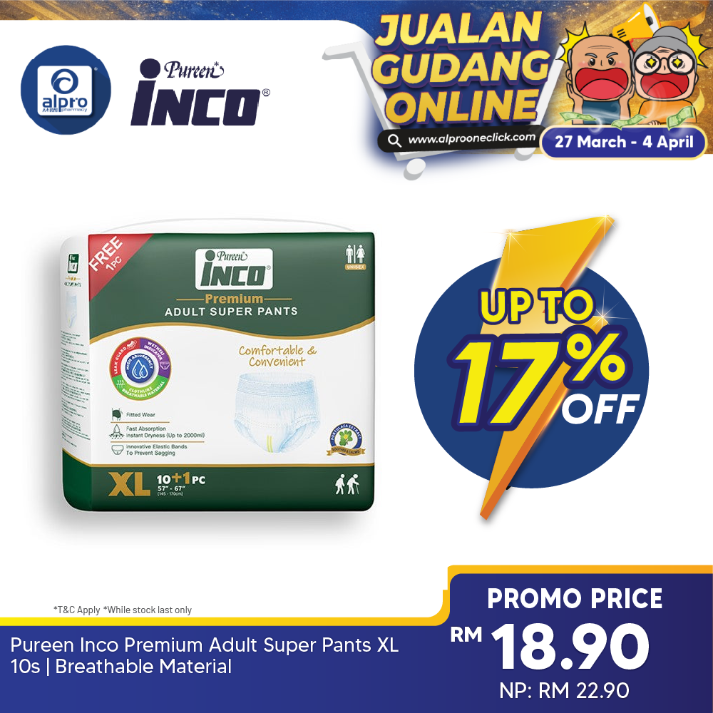 Pureen Inco Premium Adult Super Pants XL 10s | Breathable Material Pureen