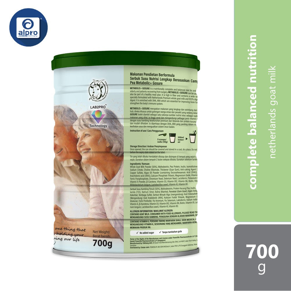 Metabolic + Gosure 700g (New) | Netherlands Goat Milk Metabolic+