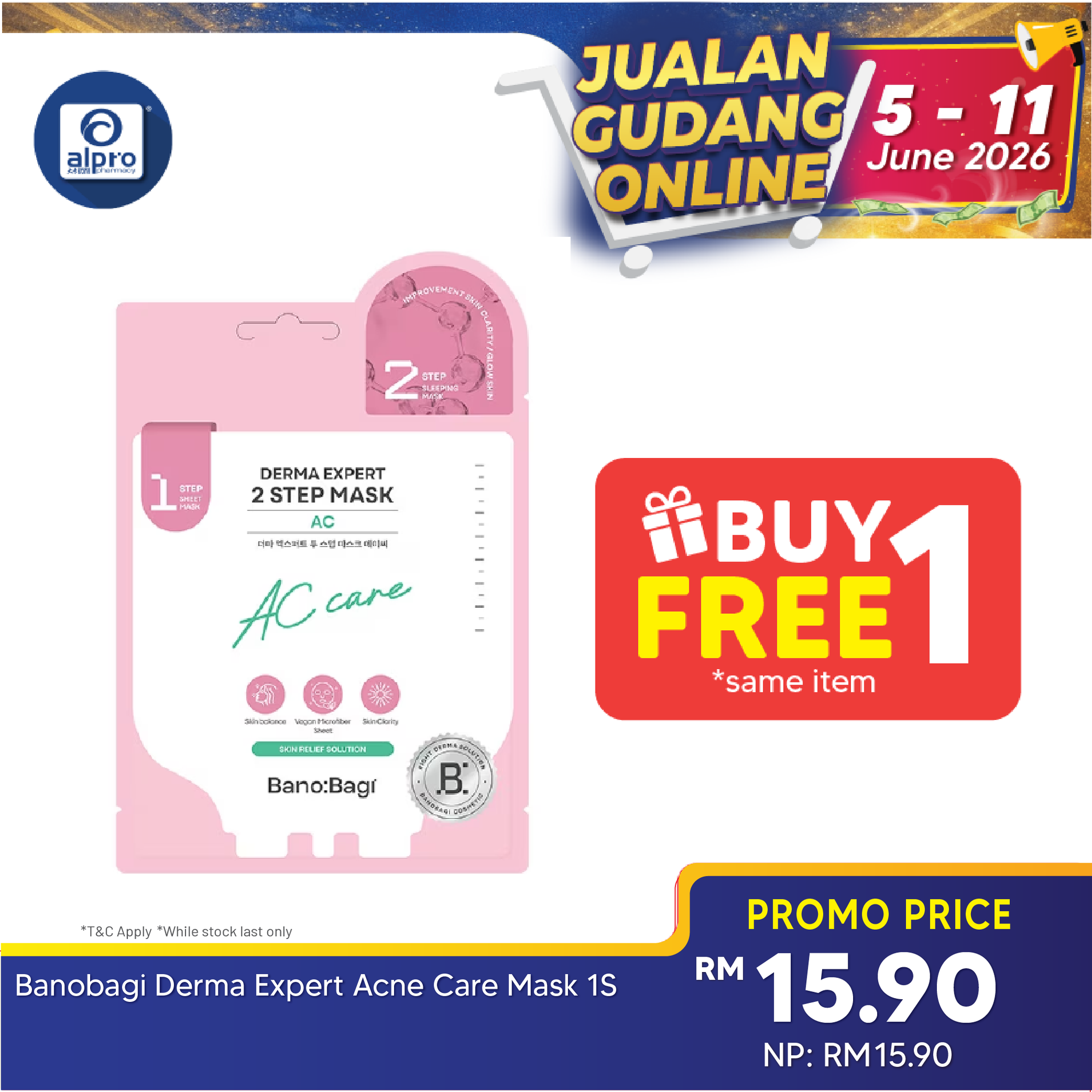 Banobagi Derma Expert Mask 1s (Acne Care/Moisturizing/Brightening/Pore Care/Firming) Banobagi