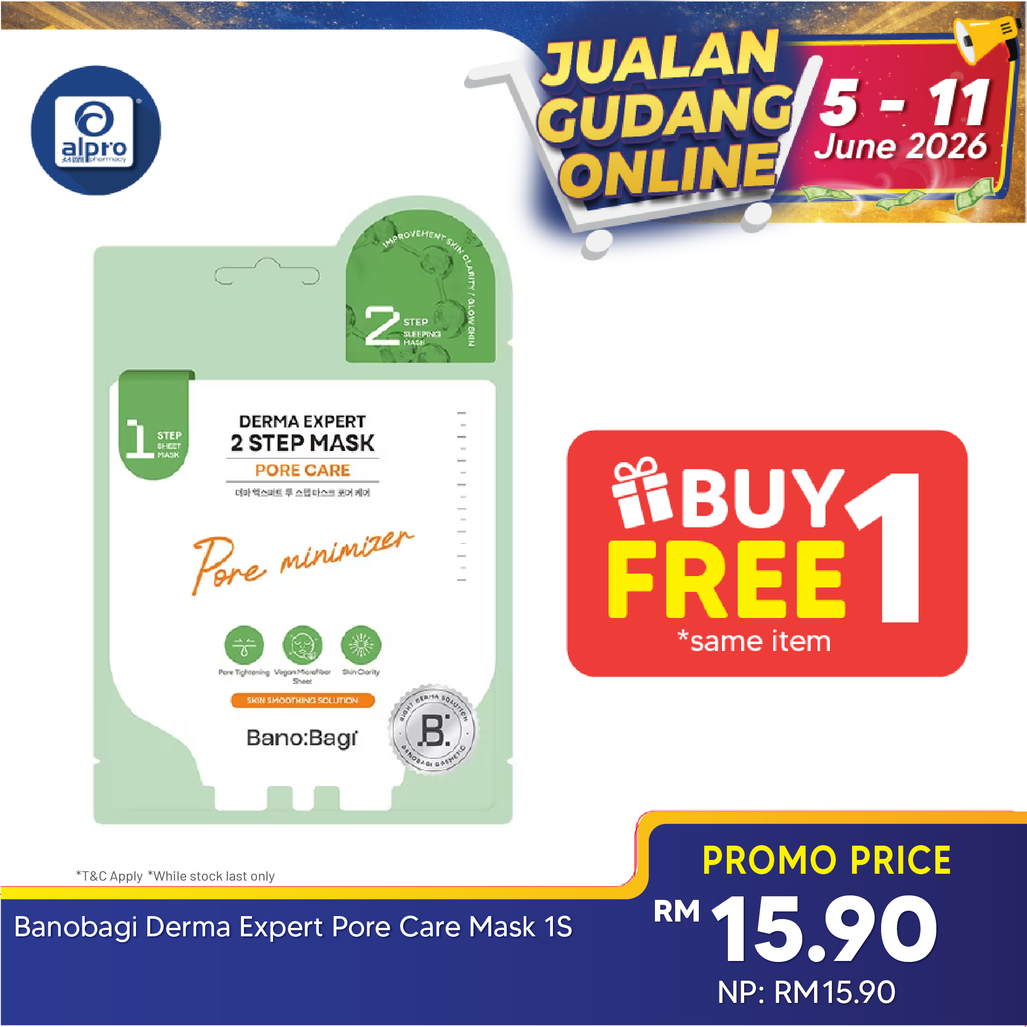 Banobagi Derma Expert Mask 1s (Acne Care/Moisturizing/Brightening/Pore Care/Firming) Banobagi
