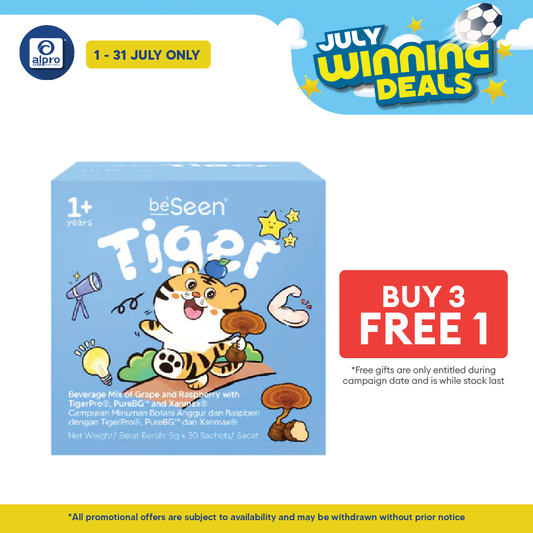 BeSeen Tiger Kids Eye Health Nutrition with Tiger Milk Mushroom 30s | Daily Wellness & Eye Support for Kids Beseen