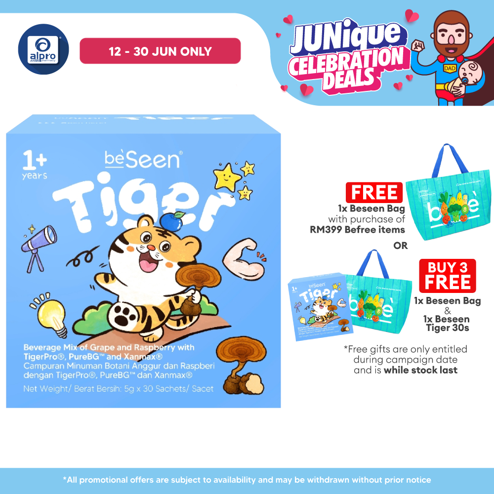 BeSeen Tiger Kids Eye Health Nutrition with Tiger Milk Mushroom 30s | Daily Wellness & Eye Support for Kids Beseen