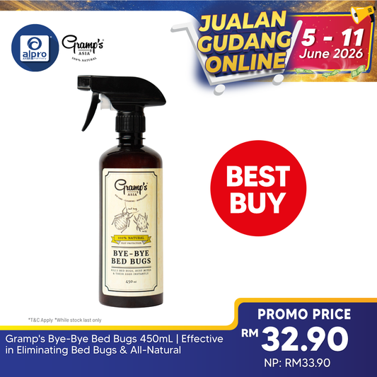 Gramp's Bye-Bye Bed Bugs 450mL | Effective in Eliminating Bed Bugs & All-Natural Ingredients Gramp's