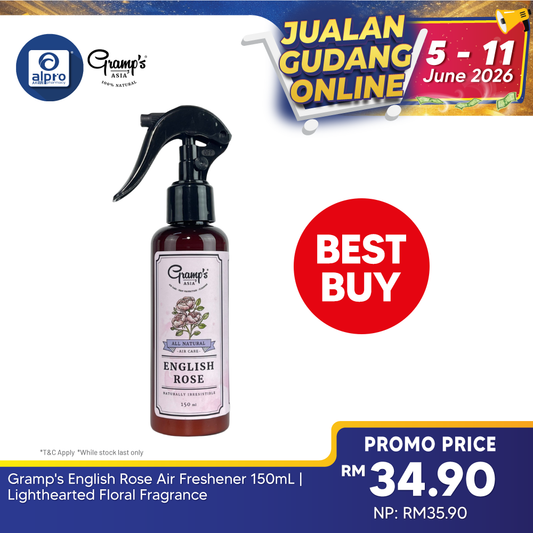 Gramp's English Rose Air Freshener 150mL | Lighthearted Floral Fragrance Gramp's