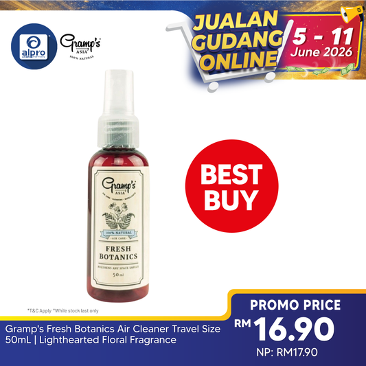 Gramp's Fresh Botanics Air Cleaner Travel Size 50mL | Lighthearted Floral Fragrance Gramp's