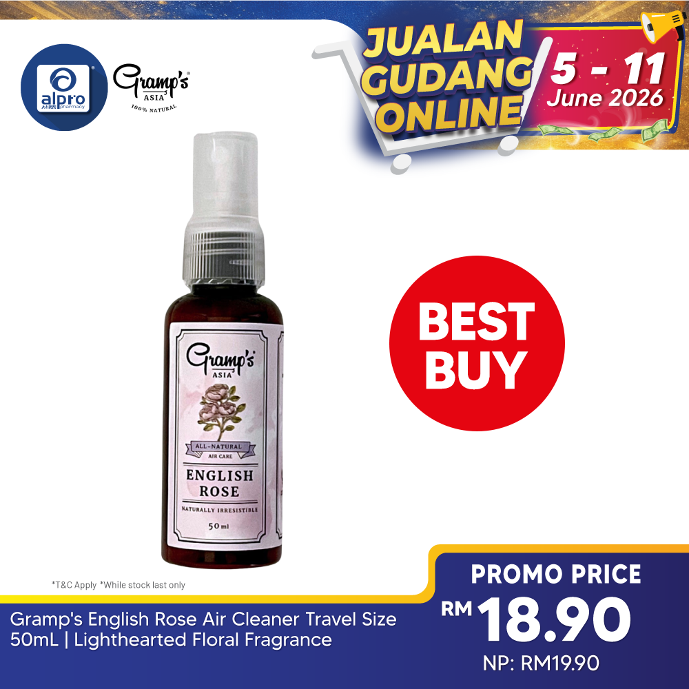 Gramp's English Rose Air Cleaner Travel Size 50mL | Lighthearted Floral Fragrance Gramp's