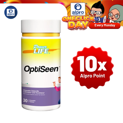 Powerlife Optiseen Chewable Tablet 30s | Eye Supplement for Screen Users Powerlife