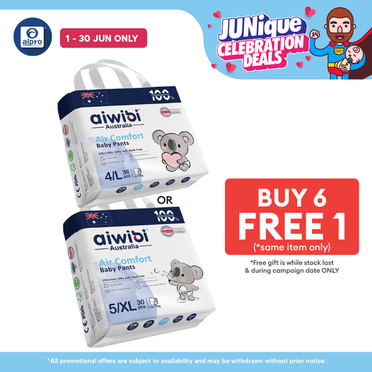 Aiwibi Baby Pant Diapers Air Comfort (L 36s / XL 30s) | Silky-Soft Texture & Fast Absorption aiwibi