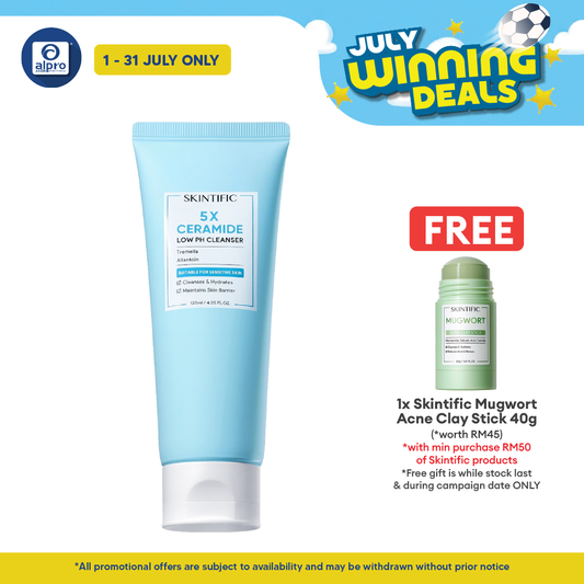 Skintific 5X Ceramide Low pH Cleanser 120mL | Suitable For Sensitive Skin Skintific