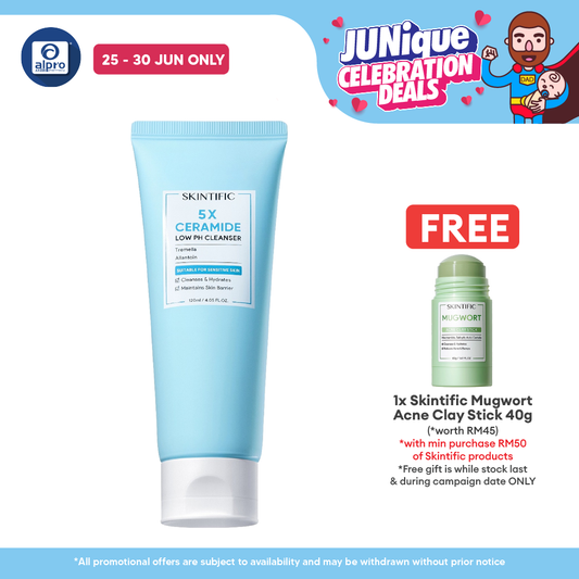 Skintific 5X Ceramide Low pH Cleanser 120mL | Suitable For Sensitive Skin Skintific