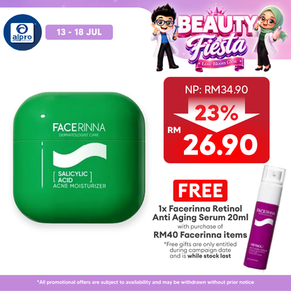Facerinna Salicylic Acid Acne Moisturizer 30g | Helps To Treat & Prevent Breakouts Facerinna