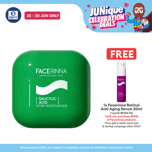 Facerinna Salicylic Acid Acne Moisturizer 30g | Helps To Treat & Prevent Breakouts Facerinna