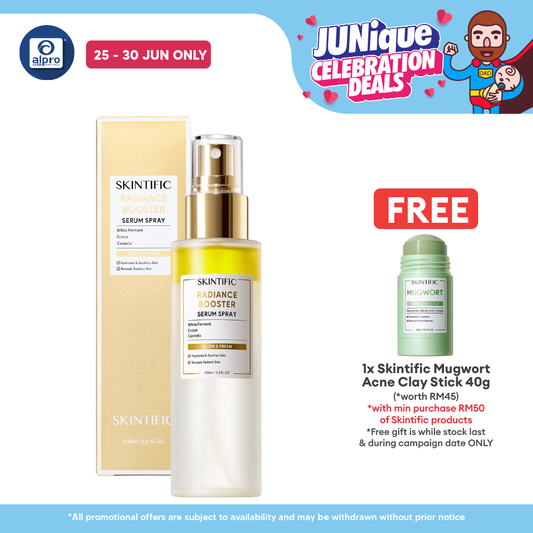Skintific Radiance Serum Spray 100mL | 3-In-One Serum, Primer & Setting Spray Skintific