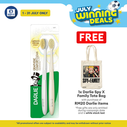 (WS) Darlie Graphine Comfort Clean Toothbrush 2s | Kill 99% Bacteria Darlie