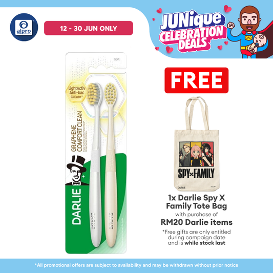 (WS) Darlie Graphine Comfort Clean Toothbrush 2s | Kill 99% Bacteria Darlie