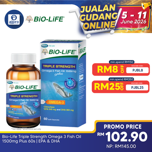 Bio-Life Triple Strength Omega 3 Fish Oil 1500mg Plus 60s | EPA & DHA Bio-life