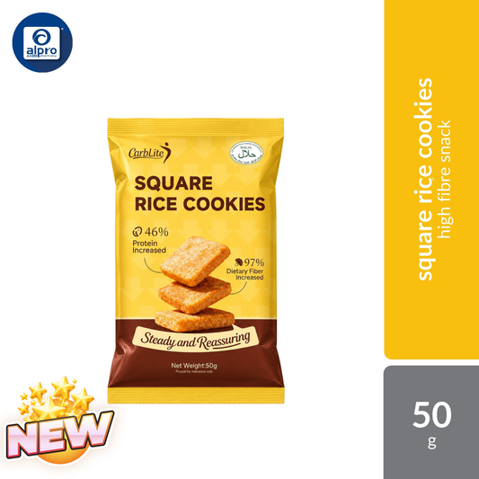 CarbLite Square Rice Cookies 50g | High Fibre Snack CarbLite