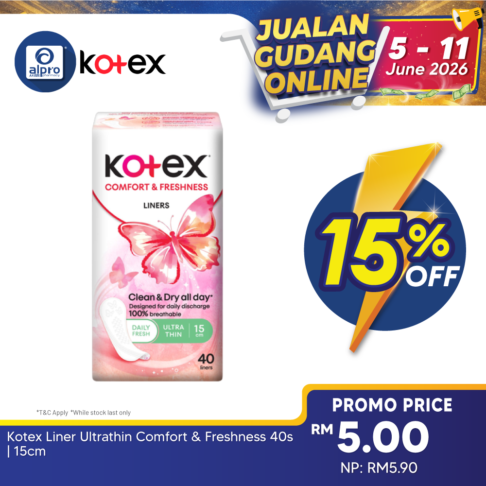 Kotex Liner Ultrathin Comfort & Freshness 40s | 15cm Kotex