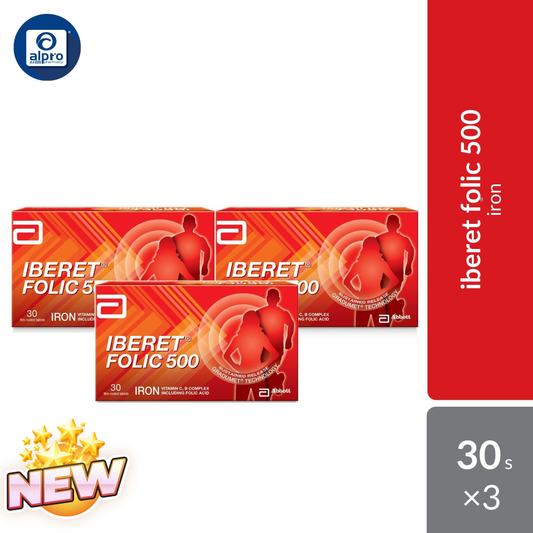 Abbott Iberet Folic-500 3x30s | Gentle Iron Support For Daily Abbott OTC
