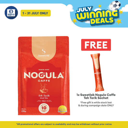 SWEETLAB Nogula Caffe Teh Tarik ( 10 Sachets) | Ceylon Black Tea, No Sugar Added SweetLAB