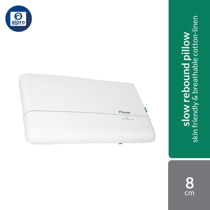 Masper P1 Slow Rebound Pillow 8cm | Skin Friendly & Breathable Cotton-Linen Masper