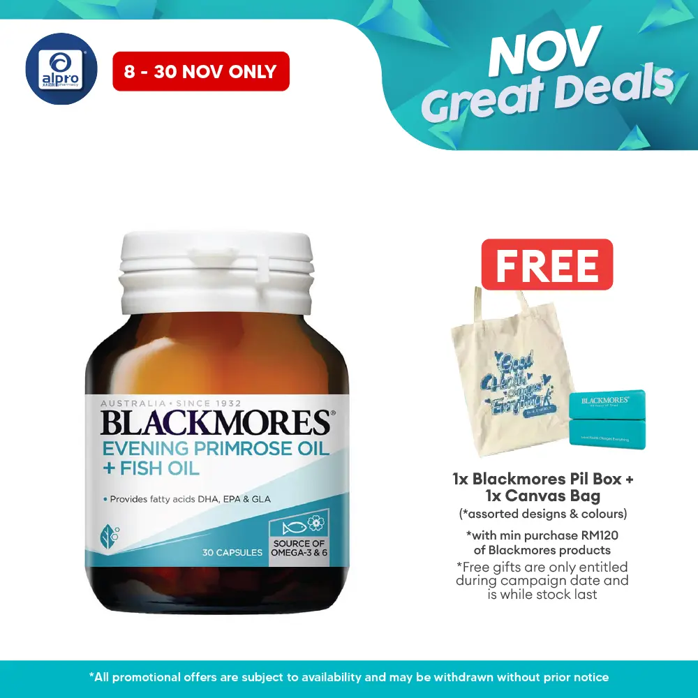 Blackmores Evening Primrose Oil + Fish Oil 30s | Anti-Inflamation Alpro Pharmacy