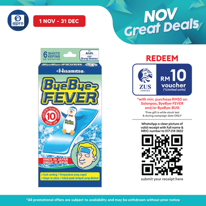 Bye Bye Fever For Adult 6s | Soothes Fever Discomfort Alpro Pharmacy