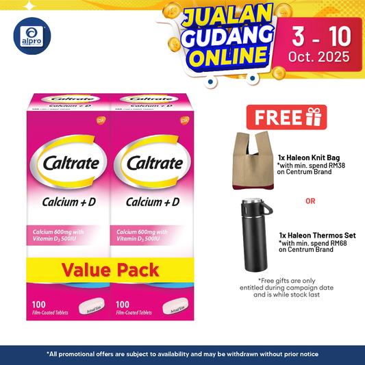 Caltrate 600+d 2x100s | Bone Health Alpro Pharmacy