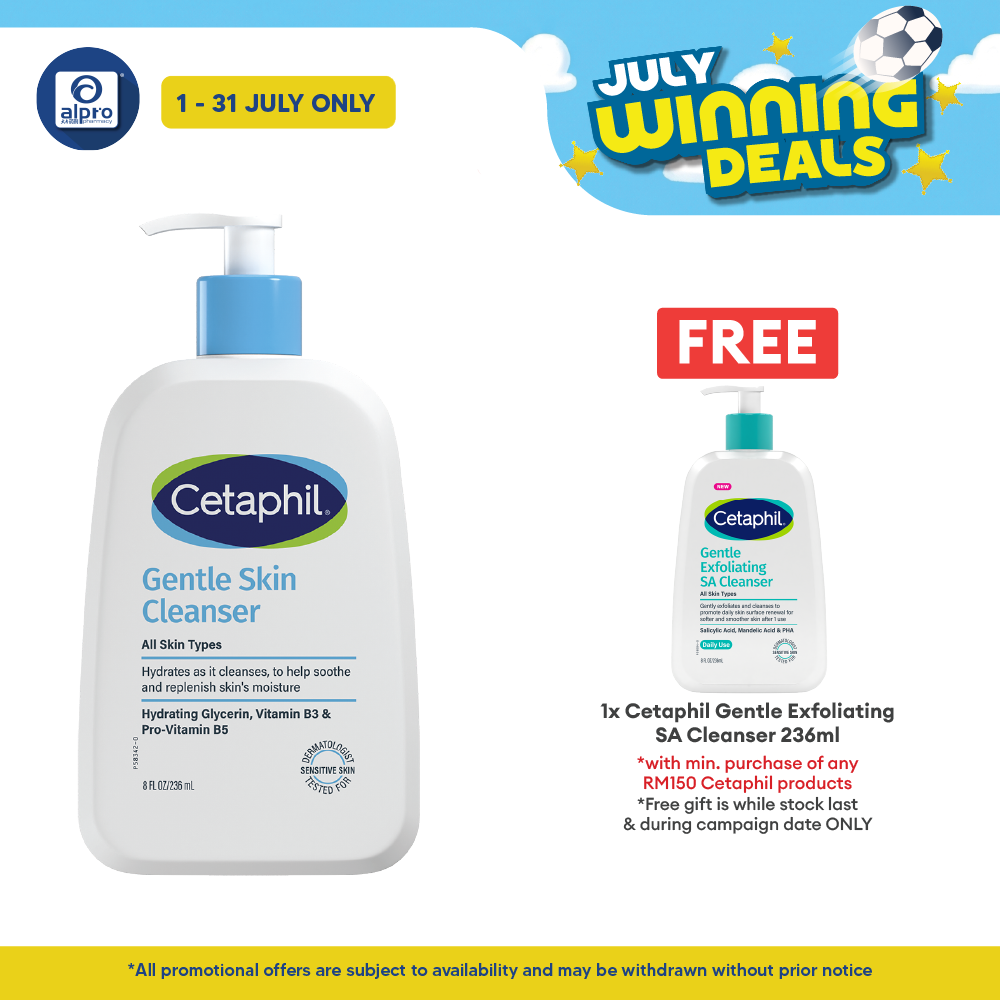 Cetaphil Gentle Skin Cleanser 236ml | Provides Deep Cleanse Cetaphil