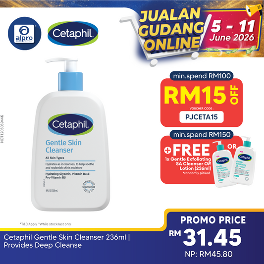 Cetaphil Gentle Skin Cleanser 236ml | Provides Deep Cleanse Cetaphil